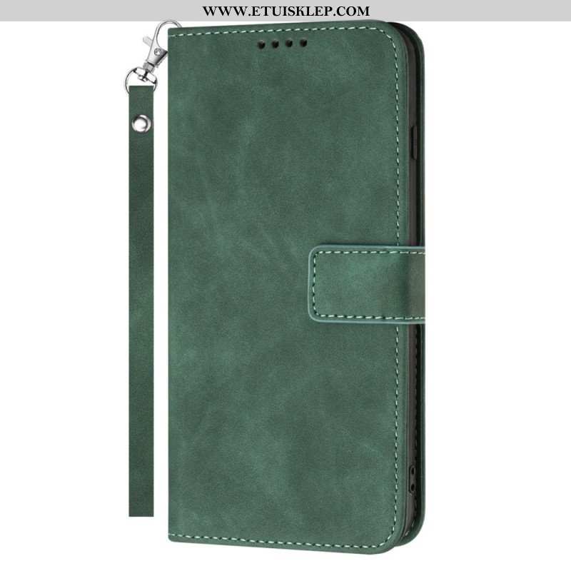 Etui Folio do Samsung Galaxy S23 Ultra 5G z Łańcuch Pasek W Stylu Vintage